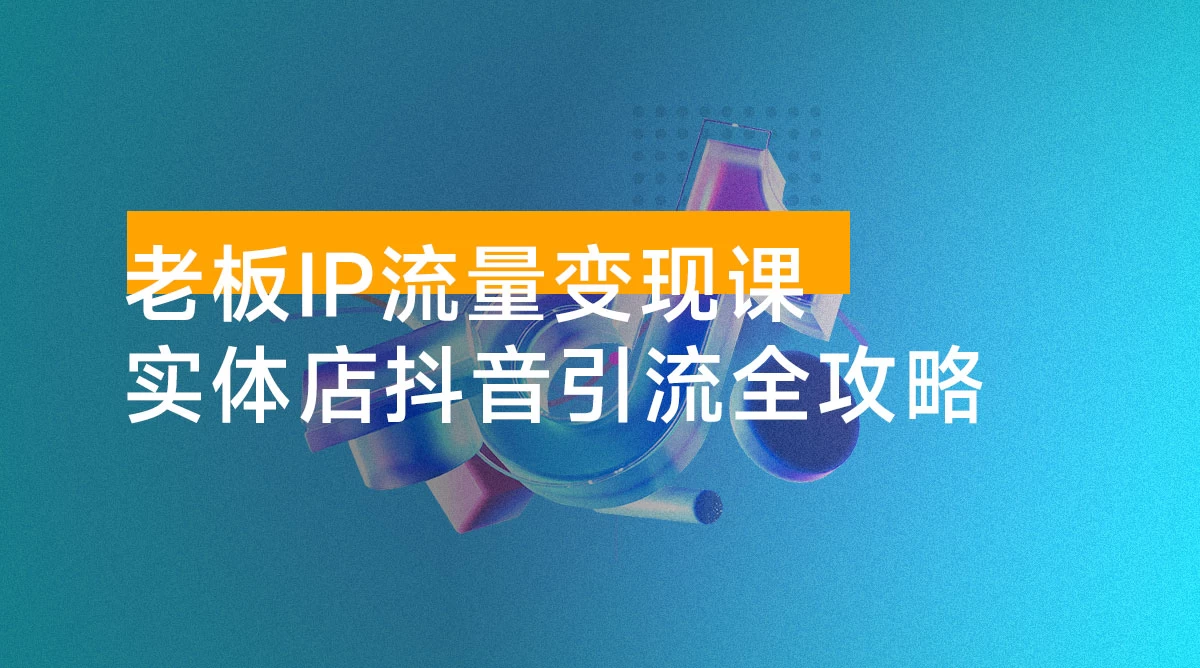 老板 IP 流量变现课：实体店抖音引流全攻略，从视频制作到直播变现，打造火爆生意